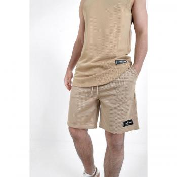 Sixth June Beige Mesh Shorts for Men