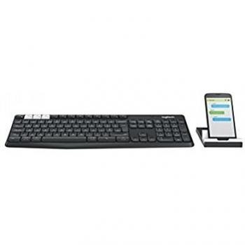 Logitech K375s Multi-Device - Conjunto de Teclado Inalámbrico y Soporte, Compatible con Windows/Mac/Android/iOS, Tecnología Easy-Switch y USB Unifying, QWERTY Español, Color Grafito
