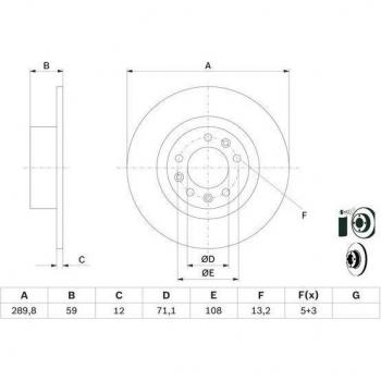 Disco de freno BOSCH 0 986 479 F08, completo, 1 pieza, certificación ECE-R90