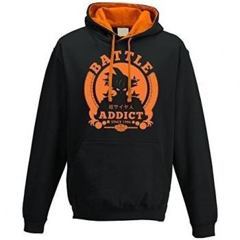 sudadera con capucha Bicolore hombre Battle Addict Goku Dragonball Ball Saiyan Warrior M