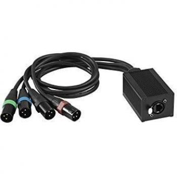 Adaptador DMX-RJ45 Eurolite DNK-1 con divisor de cables 4 x XLR macho