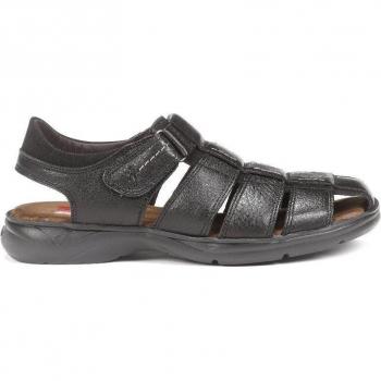 Sandalia Fluchos Hombre en Piel (Negro)