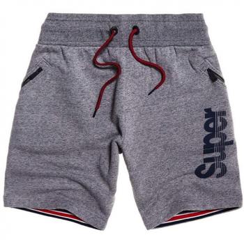 Superdry Time Trial Short, Pantalones Cortos de Deporte para Hombre, Gris