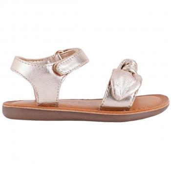 Sandalias de piel metalizada en color oro para niña Panay