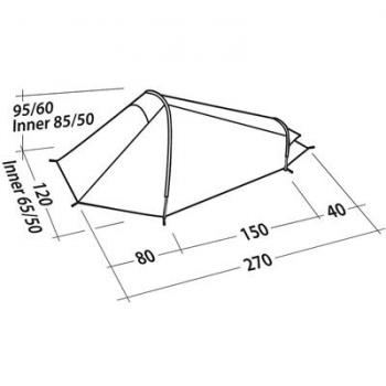 Tienda de campaña individual Robens Arrow Head azul 270 x 120 x 95 cm