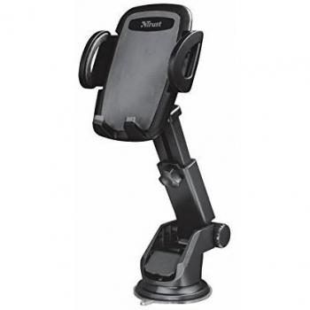 Soporte Telescópico Universal Trust 21998 para Smartphones de hasta 6 Pulgadas, Extensible a 13cm, con Ángulo Ajustable y Giro de 360 Grados, Color Negro