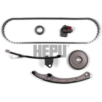 Juego de cadena de distribución HEPU 21-0453 con componentes de alta calidad, diseñado para un rendimiento óptimo en motores, incluye todos los elementos necesarios para la instalación y cumple con las especificaciones del fabricante