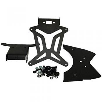 one by Camamoto cod.77541402 Soporte de matrícula Trasero Ajustable/reclinable Negro en predisposición de Acero Billet Cortado con láser para luz de matrícula Compatible con Yamha t-MAX 500cc