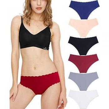 Donpapa Bragas para Mujer Pack sin Costuras Invisible Braguitas Microfibra Rayas Brief Bikini Culotte,Pack de 6