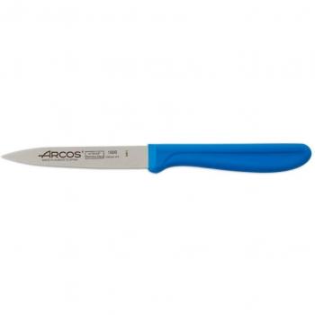 Arcos Serie Genova, Cuchillo Mondador, Hoja de Acero Inoxidable de 100 mm, Mango de Polipropileno Color Azul