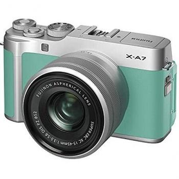 Fujifilm X-A7 Cámara digital sin espejo con lente XC15-45mm F3.5-5.6 OIS PZ, verde menta