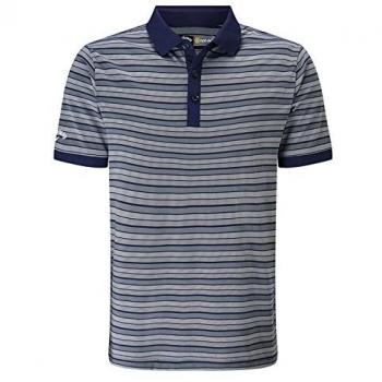 Callaway Fine Line Striped Polo de Golf, Hombre, Azul Oscuro, L
