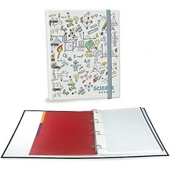 Senfort Katacrak - Raccoglitore in cartone DIN A4, con 120 fogli e 4 anelli, 32 cm di lunghezza x 28 cm di larghezza x 4 cm di altezza, colore: bianco