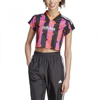 Camiseta mujer adidas Tiro Cut 3-Stripes Print Baby negro/slim fit