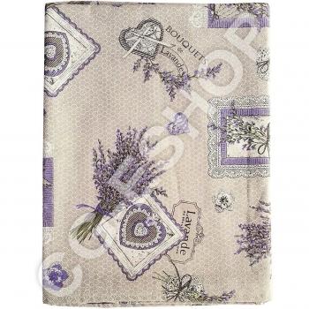 Confezioni Giuliana Mantel Algodón Ramo de Lavanda Lila 140 x 140/180/240/300/360 90 x 90 Camino