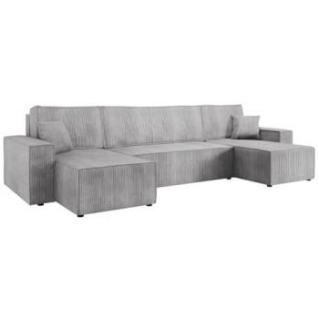 Sofá rinconero Shelton 101 con función de descanso y caja de ropa de cama, 312x145x82 cm