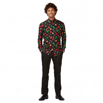Holiday Symbols Adult Button-Up Shirt