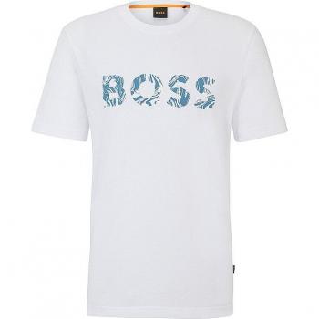 CAMISETA HUGO BOSS BLANCO LOGO ONDAS AZULES