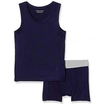 Conjunto de Ropa Interior Infantil de Bambú - Miny Boy 2 Piezas en Azul Oscuro