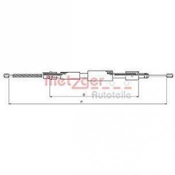 Metzger 10.6027 Cable de accionamiento, freno de estacionamiento