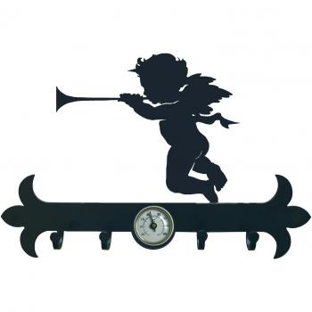 IMEX EL ZORRO El Zorro 11623-Colgador de Llaves angelote, 290 mm, Hierro Forjado, Negro, 2.5x29x15.8 cm