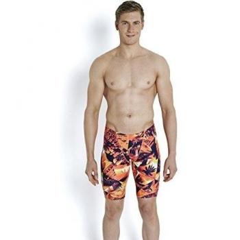 Speedo Men 's mangobango Allover V Jammer - Speedo Psycho - Color Azul Marino/Rojo/verde), talla 36