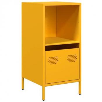 Aparador de acero laminado en frío amarillo mostaza 35x39x73,5 cm