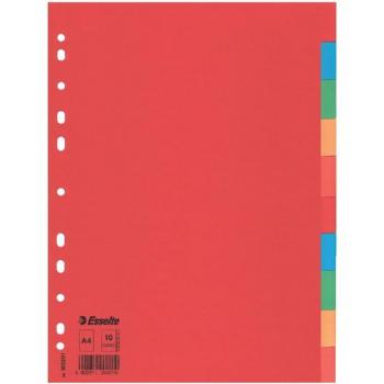 Separadores Esselte Economy A4 10 Tab Multicolor Cartón 160g