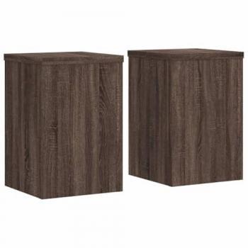 Soportes de plantas 2 uds madera marrón roble 20x20x30 cm, Soporte de Flor, Soporte de Planta de casa, Mesa de Planta, Soporte de Maceta