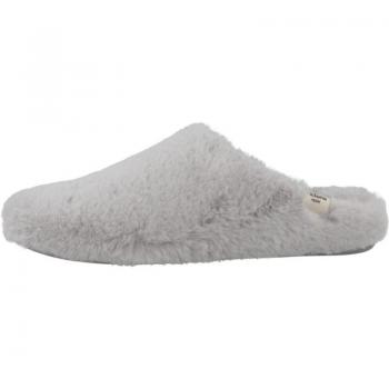 Zapatillas de casa de mujer Victoria modelo 1081119V color gris, abiertas, de pelo soft con plantilla tipo borreguito