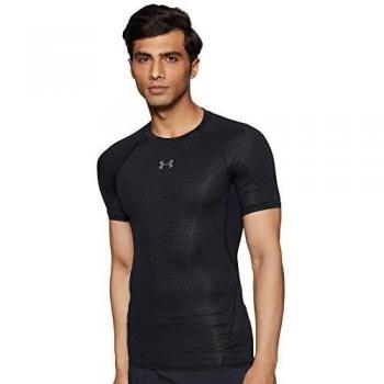 Under Armour Ua Hg Printed Ss Camisa de Manga Corta, Hombre, Negro, XL
