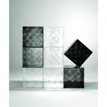 Kartell Optic 3500 Envase, Rojo Transparente, 40x40x50 cm