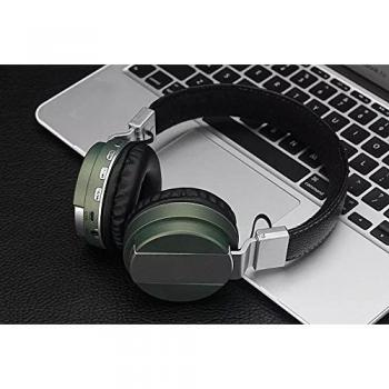 Headphone BT Green - Auriculares estéreos Plegables inalámbricos de Alta fidelidad. Bluetooth, Tarjeta Micro SD, Radio FM