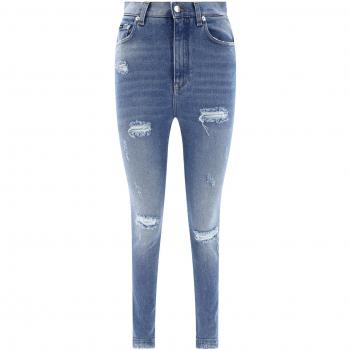 Dolce & Gabbana Women's Grace High-Rise Skinny-Fit Jeans in Denim, Size 40, Color S9001, Vintage Effect Blue Jeans