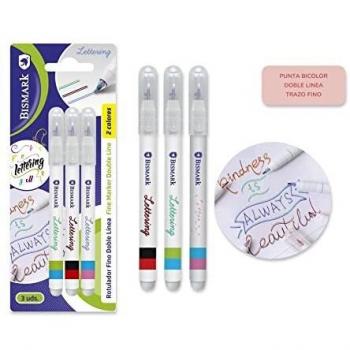 3 Rotuladores de Doble Punta Lettering Bismark