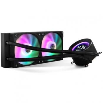 Kit de Refrigeración Líquida Nox HUMMER X-240, refrigeración líquida ARGB con pantalla LCD personalizable, compatible con procesadores Intel y AMD, incluye 2 ventiladores de 120mm con control PWM, bomba de
