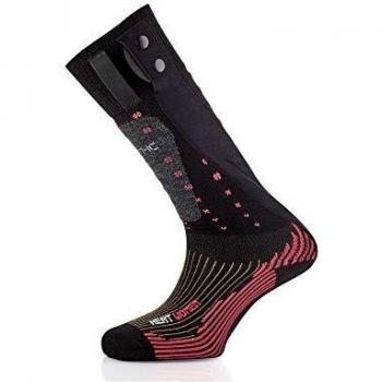 Calcetines Therm-ic Powersocks Heat negros y rosas para mujer, talla 41-42, con calefacción integrada, tecnología de calentamiento regulable, diseño largo para mayor comodidad y calidez