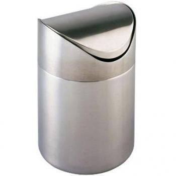 Cesto de Baño Otranto - Cubo Cosmético de Acero Inoxidable, Capacidad 3L, Dimensiones 16 x 23.5 cm, Satinado