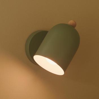 Aplique de Pared Gaston Verde E27 con Cable y Enchufe, Metal
