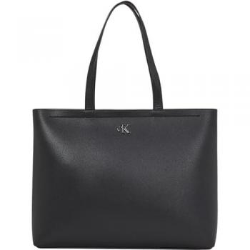 Calvin Klein Jeans Women's Minimal Monogram Slim Tote Bag - Black, Eco-Leather, One Size