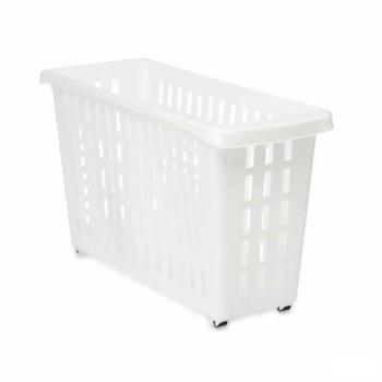 Cesta Multiusos con Ruedas Blanco Plástico 17,5 x 26 x 46 cm (12 Unidades) - Fácil de Transportar