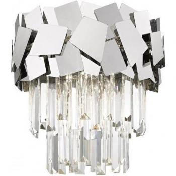 Plafón semiempotrado Celine Chrome 4 bombillas 34,5cm con cristal cortado a láser