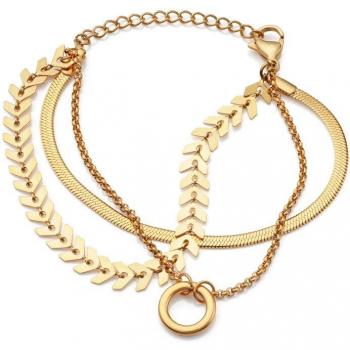 Pulsera Chic Viceroy Ip Dorado con 3 Cadenas y Anilla