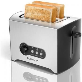 Tostadora AIGOSTAR Mini Sunshine 900W con Rejilla Calientabollos y Función Descongelación