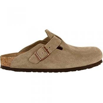 Birkenstock Boston Taupe Soft Footbed Suede Leather