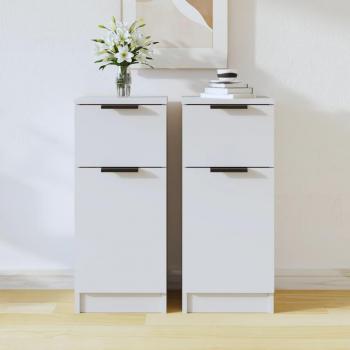 Aparadores vidaXL 2 uds madera contrachapada 30x30x70 cm blanco Mueble de Almacenaje de Salón, Armarios con Puertas, Cajón de Madera, Buffet para salón Moderno, Arm
