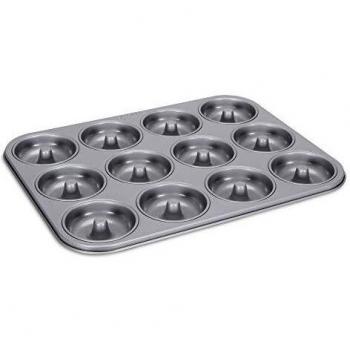 Molde para Donuts de Metal 35 x 27 cm para 12 unidades, Antiadherente y Libre de PFAS