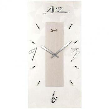 Reloj de Pared Lowell 11484, Diseño Moderno en Color Plata, Dimensiones 30x60 cm