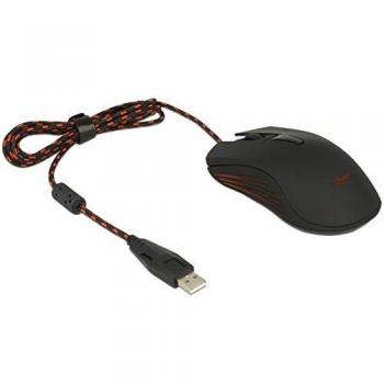 Ratón Gaming Delock 12531 Óptico USB Cableado 4800 DPI Ambidextro Negro