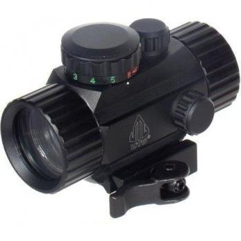 UTG Leuchtpunktvisier 4 Zoll Compact Ita Rot/Gün Circle Dot Sight mit Integrierter Schnellverschluss Picatinny Montage - Cámara de caza, color negro